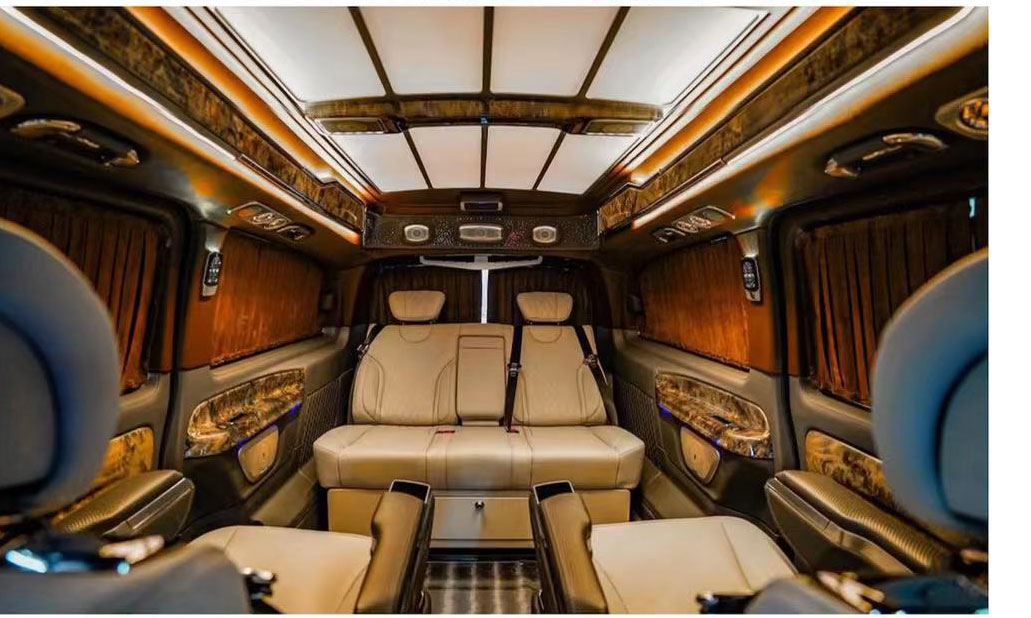 Mercedes-Benz Vito ombygger og oppgraderer interiøret, et så luksuriøst forretningsdesign, liker ...